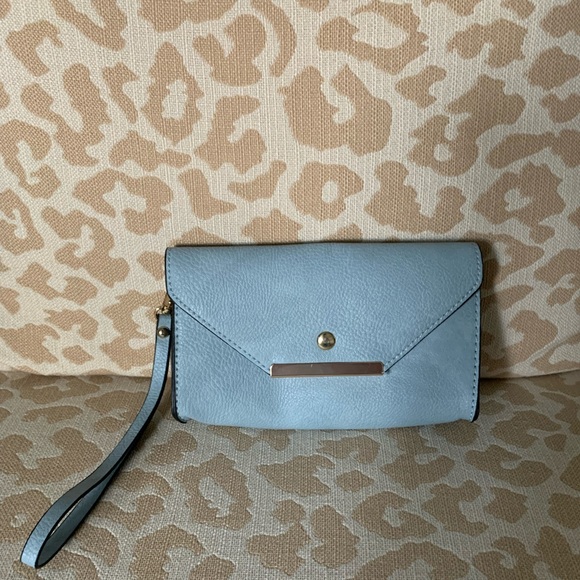 Like New! Light Blue Vegan Leather Wristlet - Picture 2 of 10